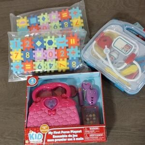 Lot of Assorted Kids Toys My First Purse Doctor Playset Plastic Puzzles